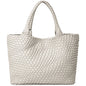 Woven Tote Bag Womens Purse Vegan Leather Shoulder Handbags - Fashion Summer Beach Tote Bags - Large Travel Totes