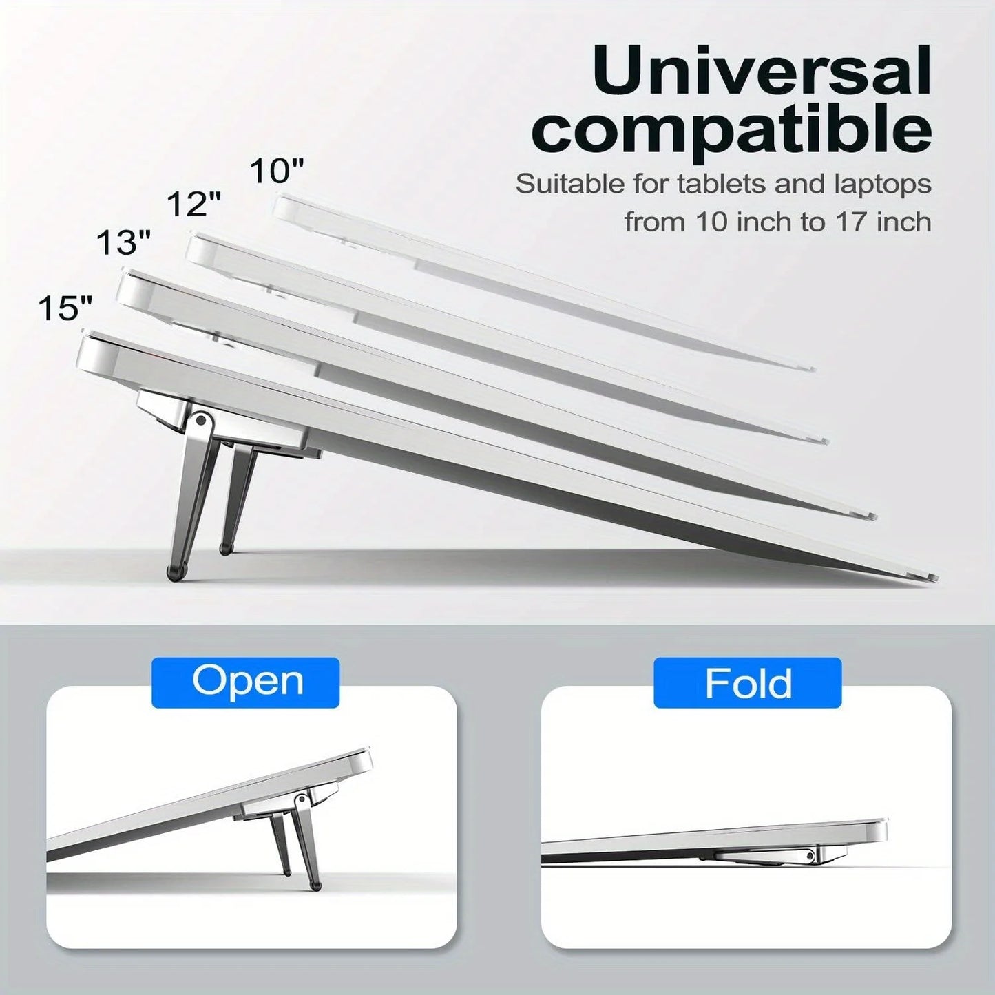 Portable Invisible Laptop Stand, Mini Aluminum Cooling Pad,Computer Keyboard Mount Kickstand, Ergonomic Lightweight Laptop Stand