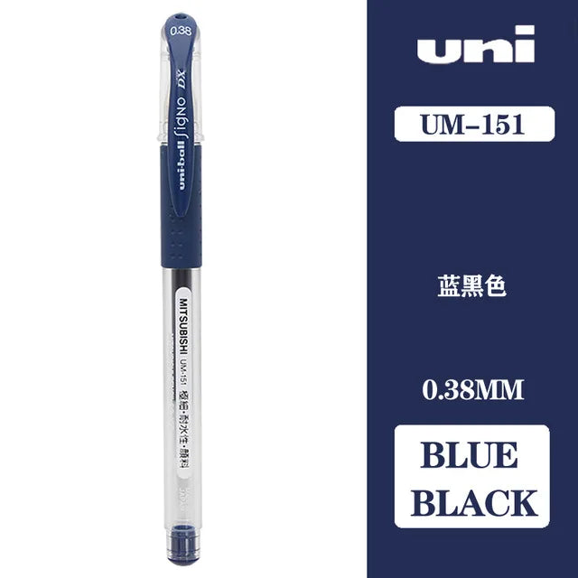 Japan Uni UM-151 Gel Pen 0.38mm Bullet Tip Writing Smooth Student Notes Special School Supplies 20 Colors Available Stationery