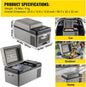 SIHAO Portable Car Refrigerator 15L 20L 30L 35L 40L 45L 50L 55L Compressor Fridge Freezer 12V 24V DC 110-240V AC Dual Use Vehicle Home for Camping Travel Outdoor