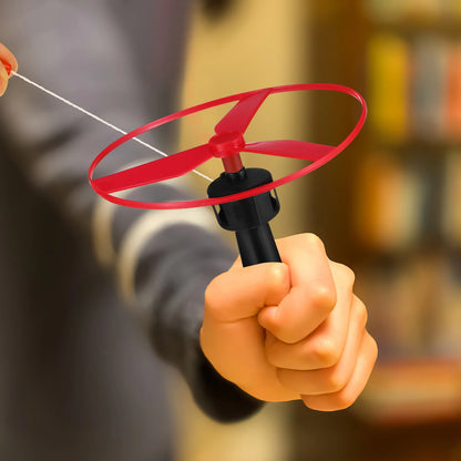 10pc Kids Outdoors Pull String Flying Disc Propeller Helicopter Toys Fun Game Sports Flying Spin Top Toys Children's Prizes