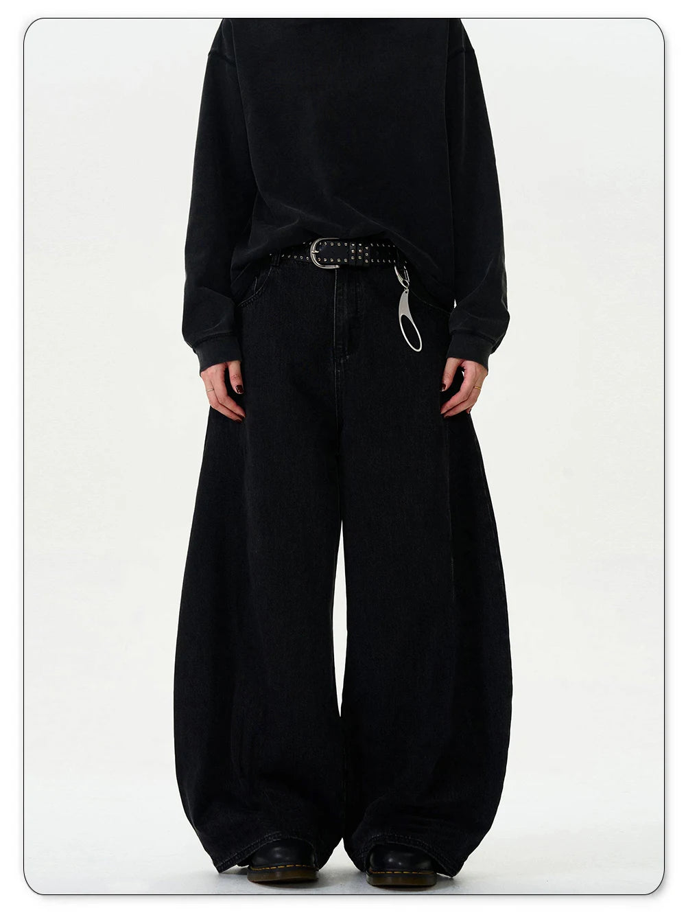 High Streets Spring Summer Men's Jeans American Baggy Wide Leg Curved Knife Denim Pants Loose Solid Color Male Trendy Trousers