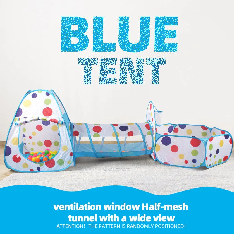 Children's Play Tent, Toy Ball Pool - Play Tunnel - Triangular Tent, Polka Dot Design, Outdoor Leisure Toy Playhouse, Portable Toy Castle Tent, Fun Pop-Up Toy Playpen, Ideal Holiday Gift for Kids, Christmas and Halloween Gift