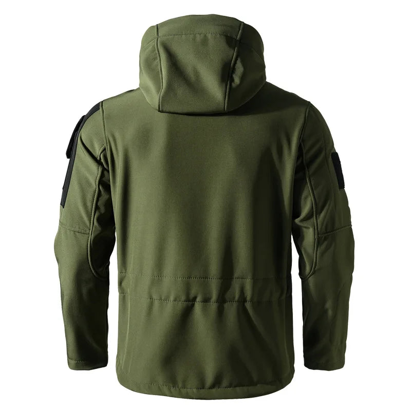 New Shark Shell Beetle Suit Winter Camo Fleece Lined Thickened Softshell Jacket Pants Set Plus Size Windproof Thermal Outdoor Ge