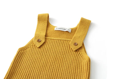 MILANCEL New Spring Baby Overall 3M-6Y Solid Color Infant Girls Knit Rompers 6 Colors Versatile Children Suspenders Jumpsuit
