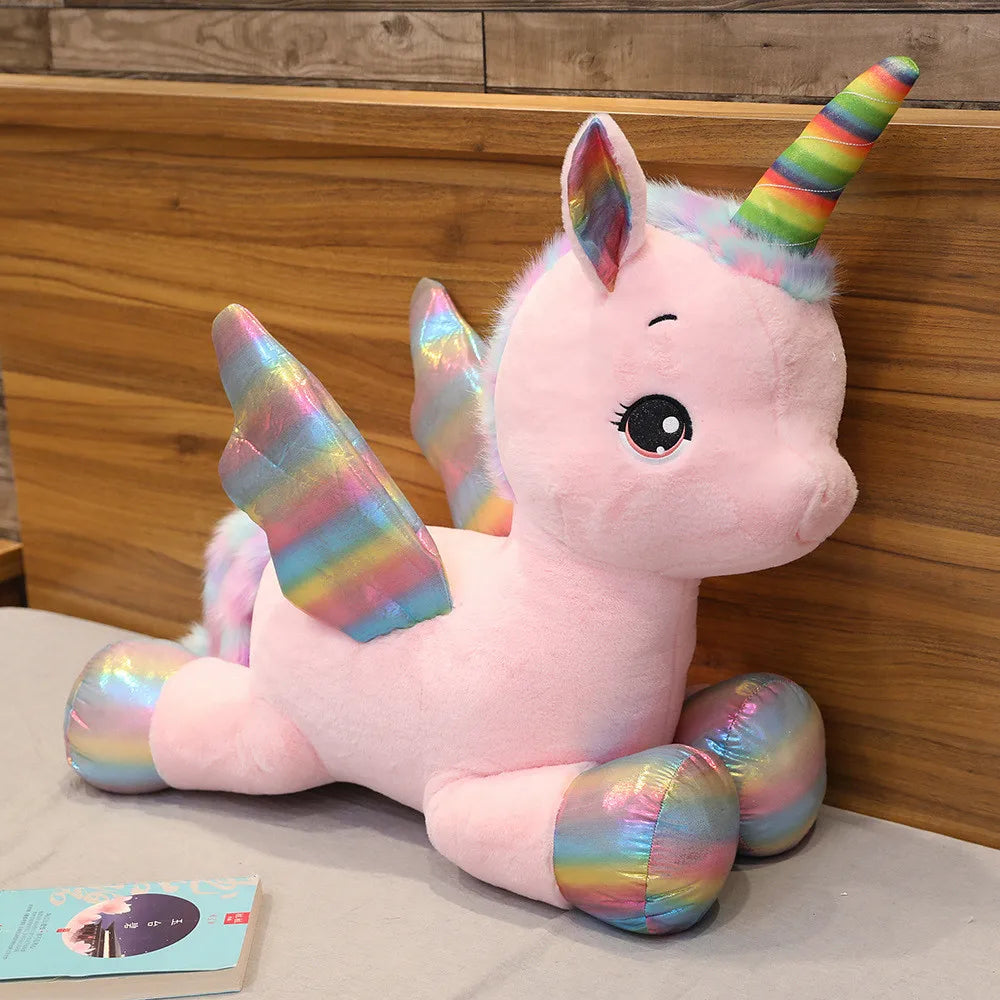 Huggable Soft Cute Unicorn Dream Rainbow Plush Toy High Quality Pink Horse Sweet Girl Home Decor Sleeping Pillow Gift For Kids