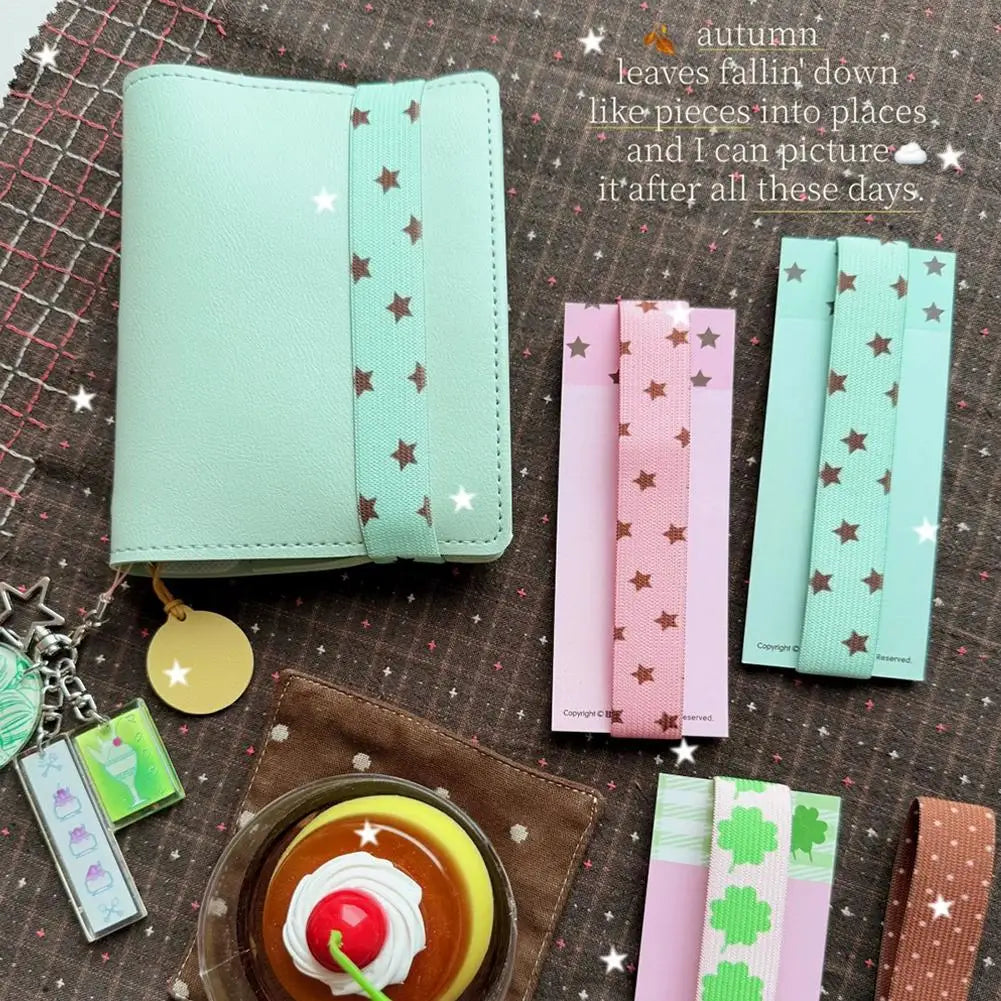 Kawaii Star Elastic Band for Planner Notebook INS Style Journal Closure Strap Cute Scrapbooking Stationery Accessories