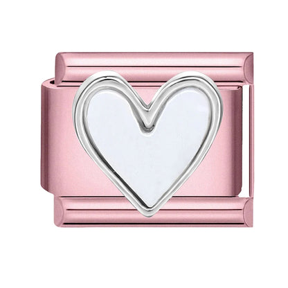 Pink Color Y2K Butterfly Star Bow Rabbit Heart Pendant Italian Charm Links Fit 9mm Stainless Steel Bracelet DIY Making Gifts