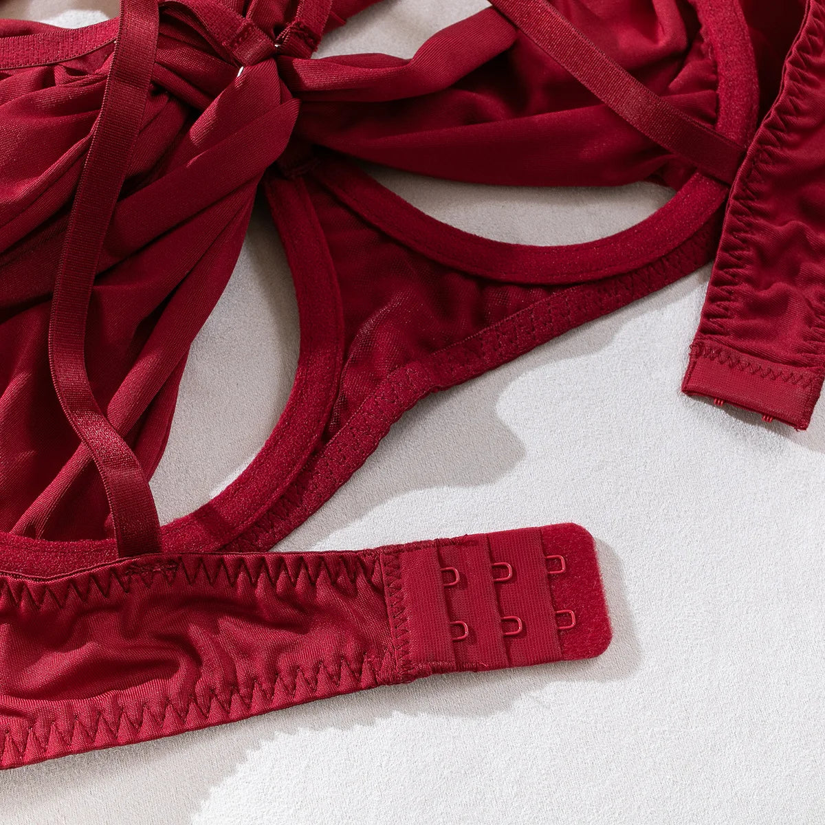 sexy lingerie set Bow bra Black Temptation Bra Set Belt Hollowed Out Gathering Four Piece underwear women Set Erotic Sleepwear