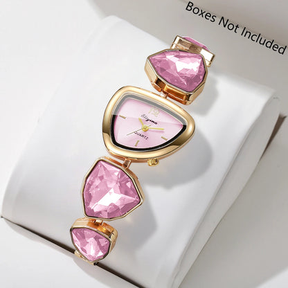 Elegant Rhinestone Bracelet Strap Women Watches Fashion Irregular Dial Ladies Quartz Wristwatch Reloj Mujer (Without Box)