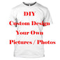 New DIY Pattern T-Shirt For Men Women Personalized Custom 3D Printed T Shirts Summer Casual Short Sleeve O-Neck Tops Street Tees