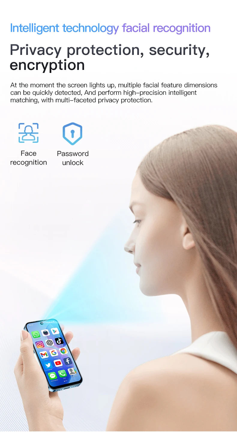 NEW SOYES XS19 3G Mini Smartphone Android 10.0 Dual SIM Standby 3.88Inch HD 2GB+16GB 2000mAh Nami Meatal Glass Bluetooth Face ID