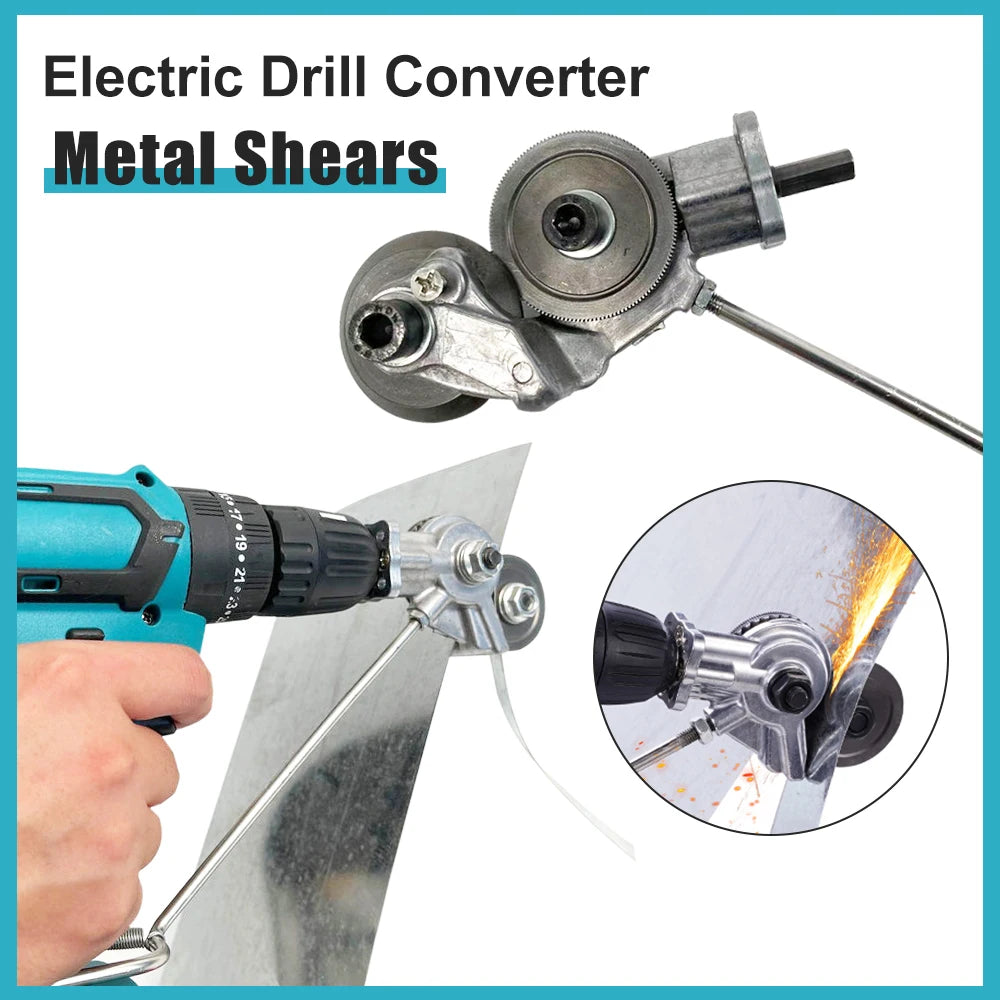 Electric Drill Convert Shears Plate Cutter Metal Sheet Cutter Tool Free Cutting Tool Nibbler Sheet Metal Cut Electric Scissor