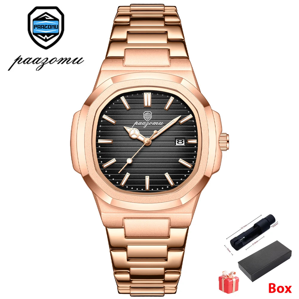 2026 New For Men Fashion Brand Male Watch Waterproof Luminous Stainless Steel Watches  Date Week Casual Quartz Men's Clock Reloj