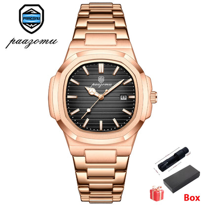 2026 New For Men Fashion Brand Male Watch Waterproof Luminous Stainless Steel Watches  Date Week Casual Quartz Men's Clock Reloj