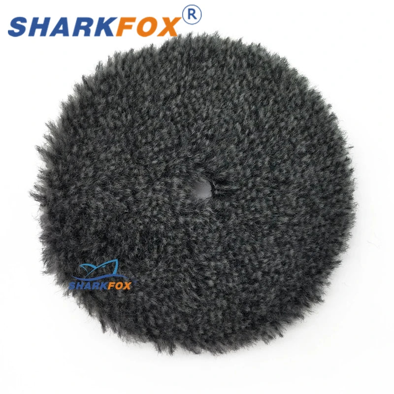 Sharkfox 5/6Inch Wool Car Polishing Pad High Density Lamb Woollen Polish Buffing Pad Wool Polishing Pad for Car Detail Polishing