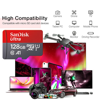 Original Sandisk Memory Card 256GB 128GB 64GB 32GB TF Micro SD Card Class 10 UHS-1 Flash Card Memory MicroSD for Smartphone PC