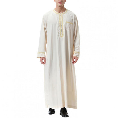 Middle East Ethnic Muslim Islamic Clothing Men Jubba Thobe African Dashik Ramadan Eid Abaya Arabic Kaftan Saudi Kimono Robe Gown