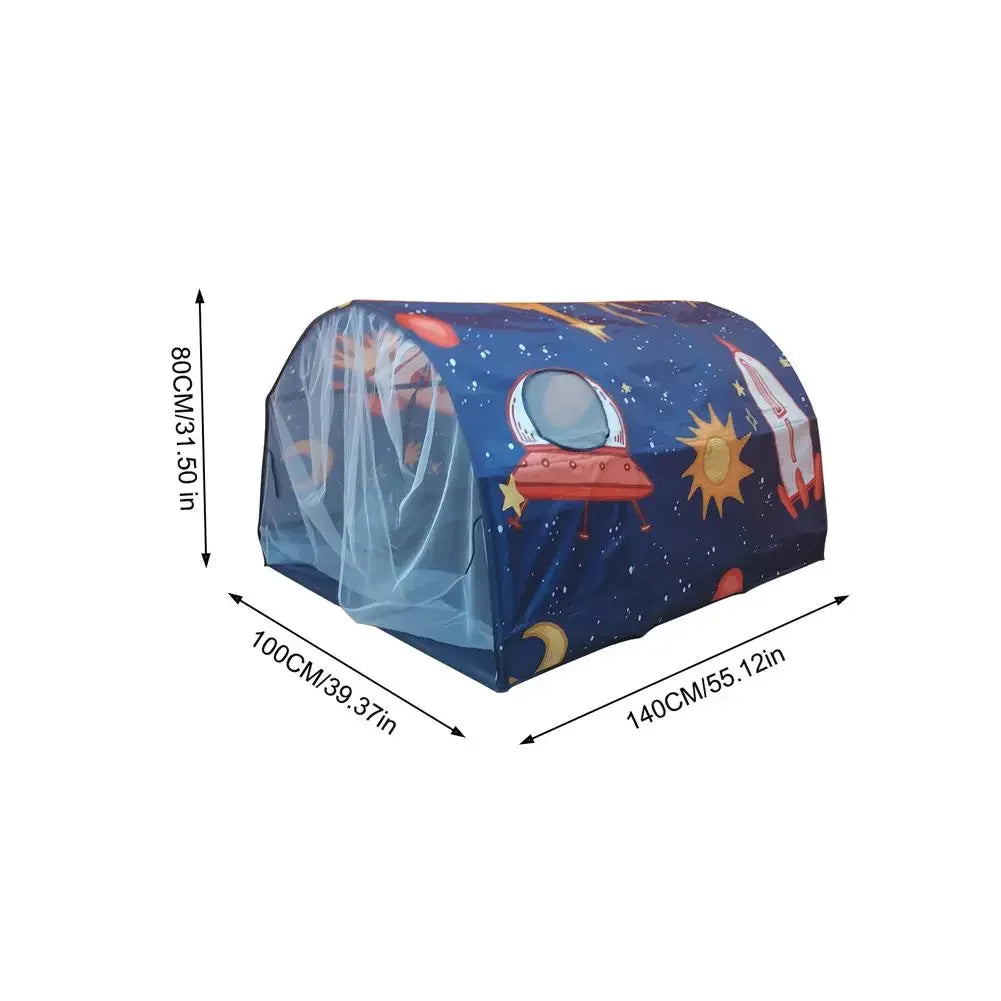 Starlight Dream Bed Canopy Play Tent for Kids Portable Fairy House Tunnel Cozy Playhouse Decor for Children Girls Boys