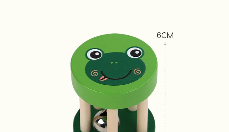 Wooden Half Round Hand Ringing Bell Children Musical Orff Instruments Clapper Handle Educational Fun Toys Infant Teaching Aids