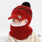 Kids Knitted Scarf And Hat Set Luxury Winter Warm Soft Crochet Hats And Scarves Beanie Caps For Boys Girls 2-8 Years