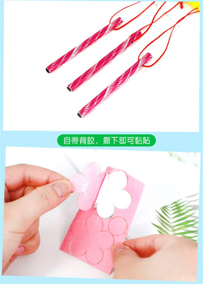 4Pcs/set Children DIY Wind Chimes Handmade Craft Toy Kits Wind Bell Arts Cartoon Hangings Stickers Kids Windbell Toys For Girls