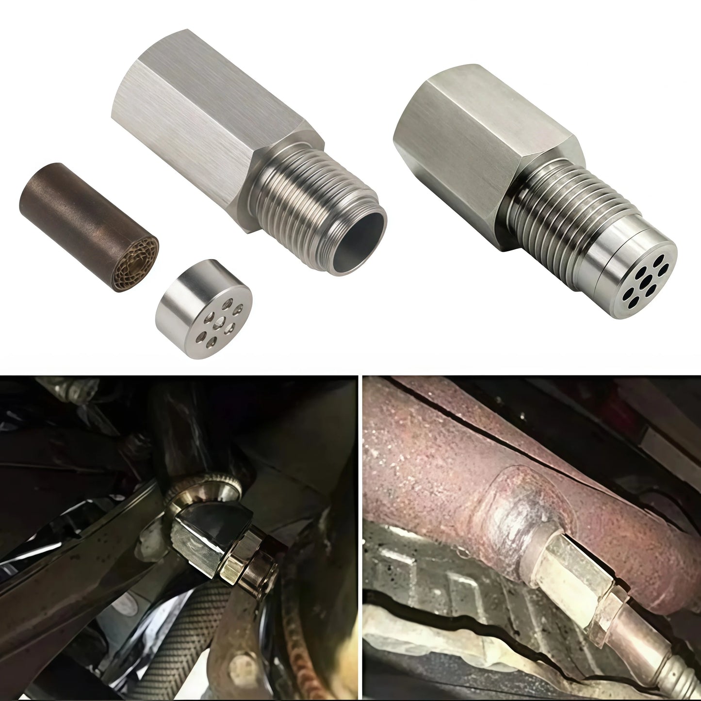 1PCS Oxygen Sensor Adapter Car Inspection Engine Light Fixing Catalytic Network Oxygen Sensor Interval Mini Catalytic Converter