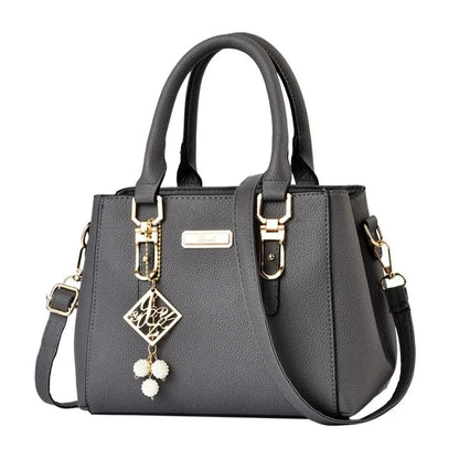 Trendy Leather Handbags Large Capacity Open Pocket Shoulder Bag Polyester Cotton Messenger Bag