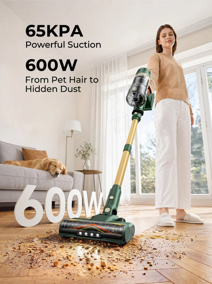 Laresar V12 Fast Charge 600W 65000PA Powerful Cordless Vacuum Cleaner 2H Fast Charging Removable Battery & Smart Display Vacuum