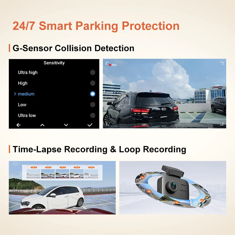 Global Version 70mai Dash Cam A800Nano 4K Image HDR GPS ADAS 24H Parking  70mai A800Nano True 4K Car DVR