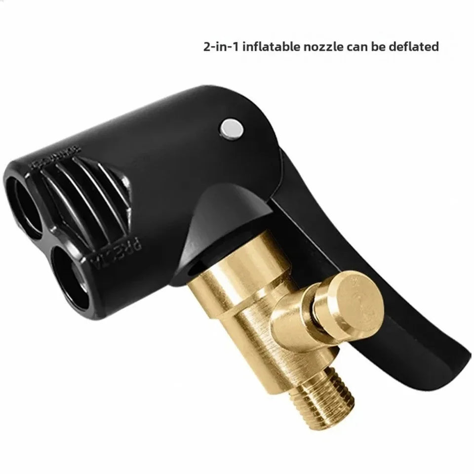 2-in-1 Deflated Schrader/Presta Valve Adapter Portable Tire Air Pump Nozzle Hose Tire Inflator Chuck Inflatable Pump Connector