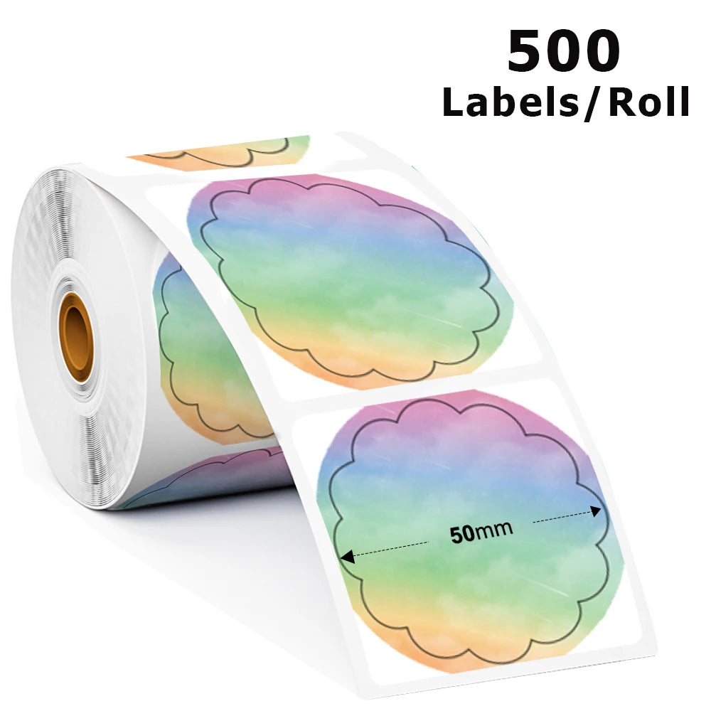 Munbyn/Nelko Holographic Laser Silver Sticker DIY Seal Labels for Card Festival Crafts Party Decorations for 241BT 246S D520