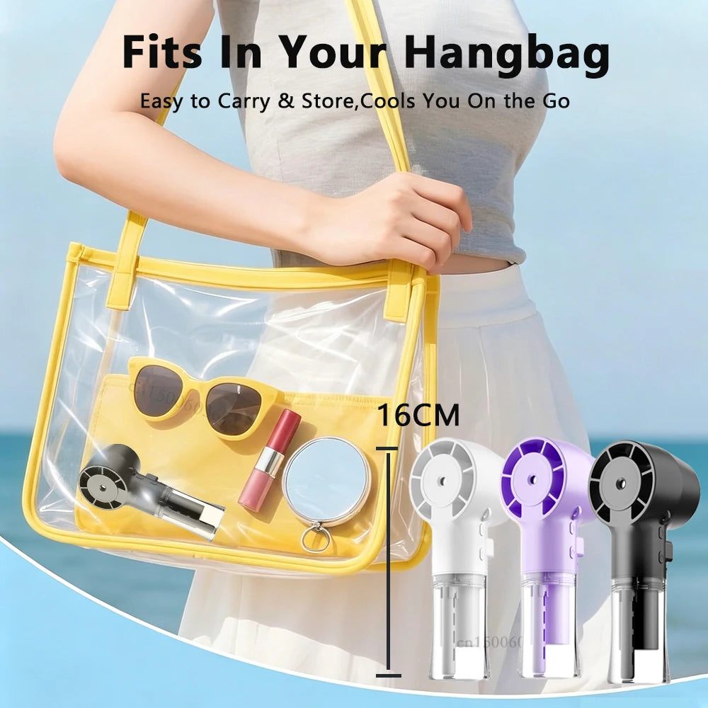 Portable Water Mist Fan Humidifier Fan Rechargeable 4 Wind Speed Hanging Neck Fan Handheld Water Spray Fan for Outdoor Travel