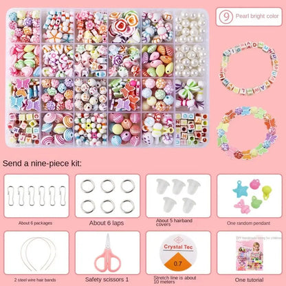 Arts Crafts DIY Handmade Beaded Kit DIY Handmade DIY Making Beads Kit Colorful Kawaii Kit for Make Bracelets Beads Girl Gift