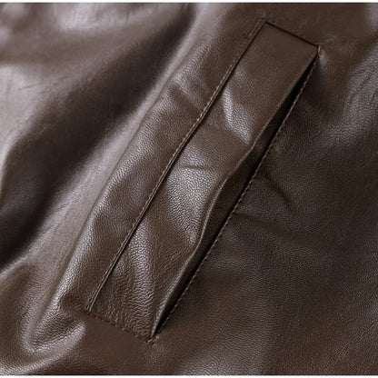 Street Women's Belt Leather Jackets Loose Lapel Zipper Long Sleeve Pockets Female Coats 2026 Autumn Lady Fashion Y2k Outwear