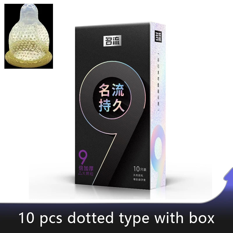 9 Times Delayed Ejaculation Condoms For Men Reduce Sensitivity Pysical Ultra Thick Long Last Condom Penis Sleeves Sex Toys Tool