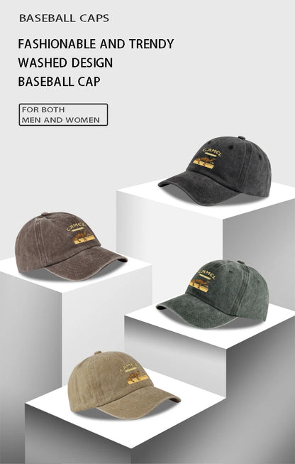 1-Piece Camel Print Baseball Cap Classic Minimalist Retro Style Breathable Soft Fabric Perfect for Work and Daily Wear Adjustabl