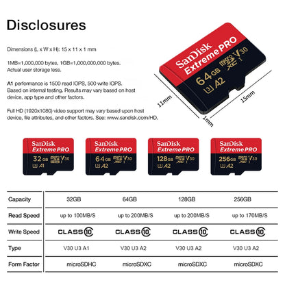 Original Sandisk Memory Card 256GB 128GB 64GB 32GB TF Micro SD Card Class 10 UHS-1 Flash Card Memory MicroSD for Smartphone PC