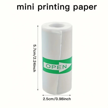 5/10/20 Rolls Mini Printer Thermal Paper with Core, White Adhesive Paper 57mm, Compatible with C9/X5/X6/X15 Mini Thermal Printer