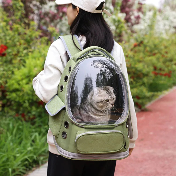 2026 New Portable Cat Bag Transparent Space Cabin Shoulder Dog Cat Travel Small Pet Bag Adjustable Shoulder Strap