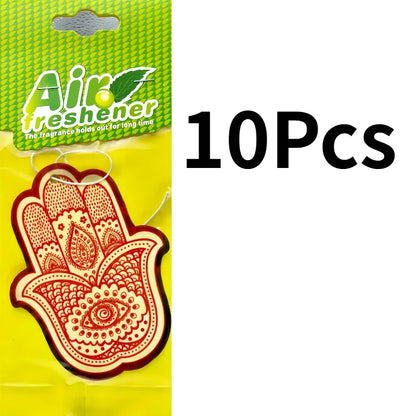 Hamsa Hand Pattern Hanging Car Air Freshener Assorted Fragrance Paper Scent Cards 5‑40 Pcs