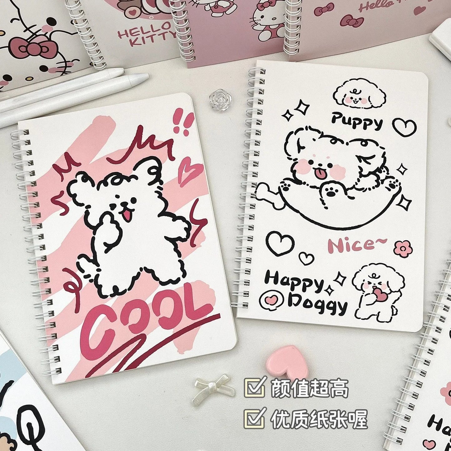 Notebook Ins High-value Notebook A5 Coil Book Student Durable Thickened Paper Cute Puppy Diary Book Kawaii Notebook