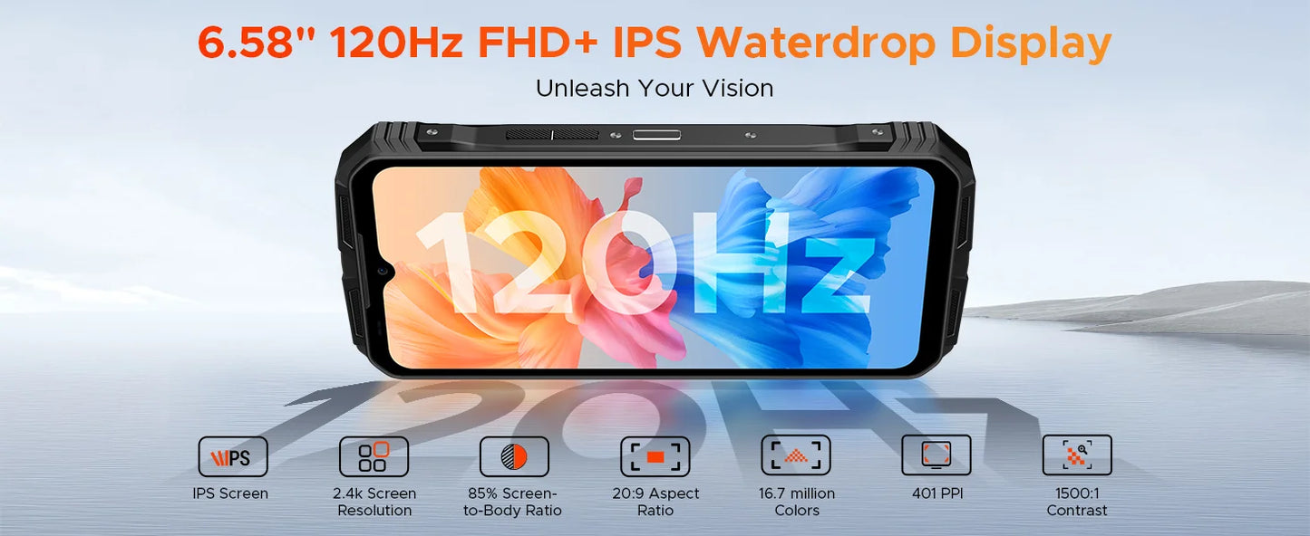 DOOGEE V Max Pro 5G Rugged Phone Dimensity 7050 6.58'' 120Hz 22000mAh Large Battery 12GB+512GB Lighting Effects 5g Smartphone