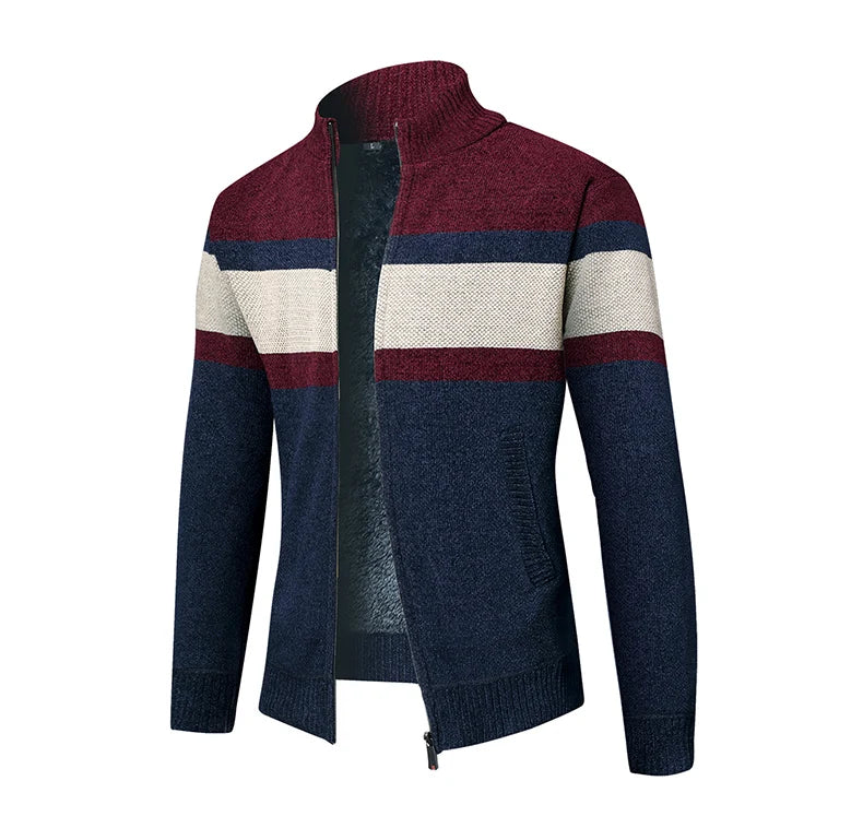 Premium Thick Chenille Fabric Warm New Brand Casual Fashion Stand Collar Men Jacket Streetwear Zipper Autumn Winter Coats