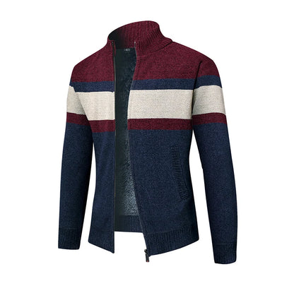 Premium Thick Chenille Fabric Warm New Brand Casual Fashion Stand Collar Men Jacket Streetwear Zipper Autumn Winter Coats