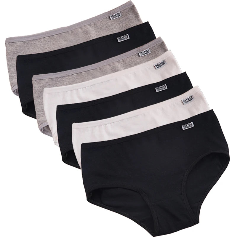 7Pcs/Lot Plus Size Underwear Women's Panties Cotton Girl Brief Sexy Lingeries Shorts Underpant Solid Panty Female Intimate M-4XL