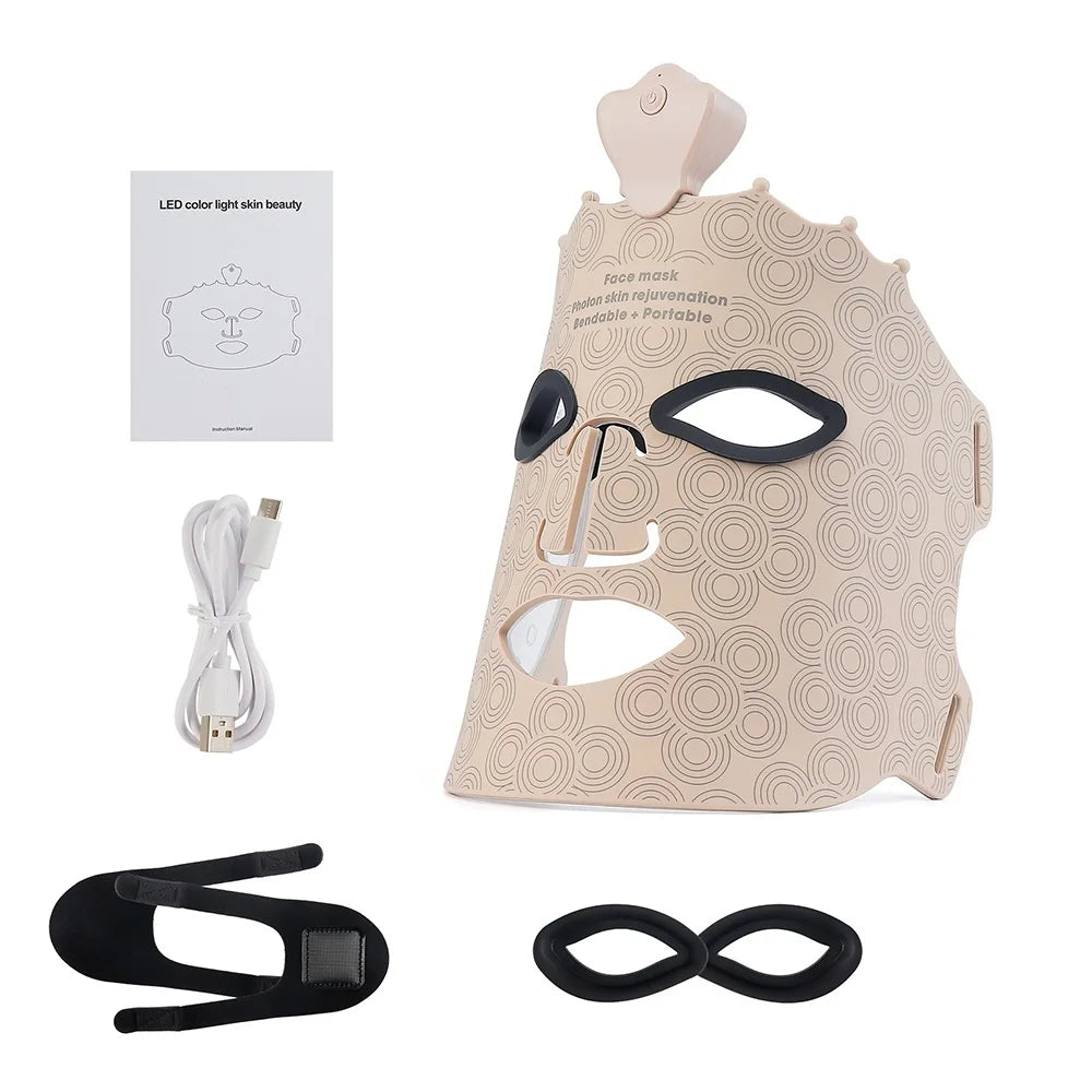 7 Colors Silicone LED Mask Face Photon Skin Rejuvenation Flexible Soft Facial Beauty Mask Skin Care Repair Skin Brightening