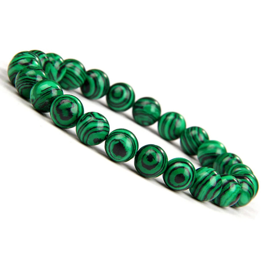 Natural Green Malachite Stone Bracelet 6/8/10mm Handmade Round Beads Bracelets Couple Energy Yoga Bracelet Men Women Jewelry Top