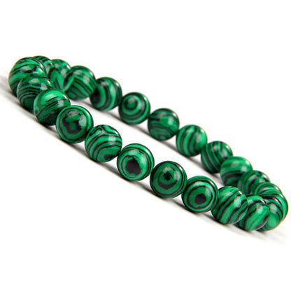 Natural Green Malachite Stone Bracelet 6/8/10mm Handmade Round Beads Bracelets Couple Energy Yoga Bracelet Men Women Jewelry Top