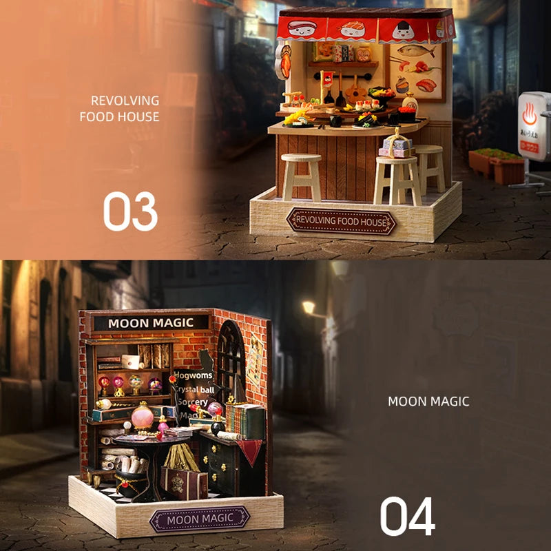Mini Doll House DIY Small House Kit Handmade 3D Puzzle Assembly Model Building Room Bedroom Decoration Wooden Craft BirthdayGift